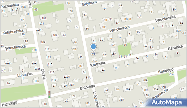 Otwock, Łukasińskiego Waleriana, mjr., 63, mapa Otwock