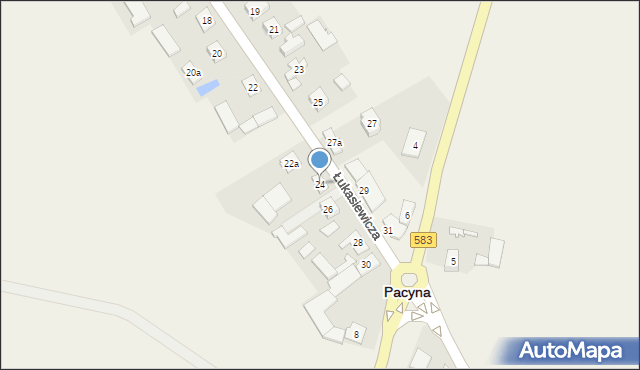 Pacyna, Łukasiewicza, 24, mapa Pacyna