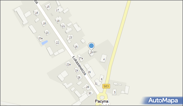 Pacyna, Łukasiewicza, 27, mapa Pacyna