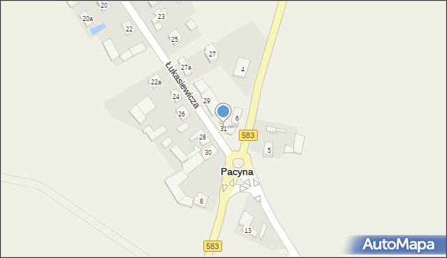 Pacyna, Łukasiewicza, 31, mapa Pacyna