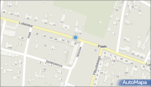 Piaski, Lubelska, 80, mapa Piaski
