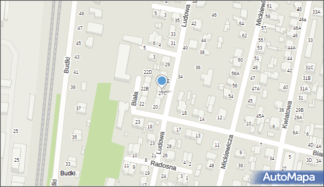 Piotrków Trybunalski, Ludowa, 27C, mapa Piotrków Trybunalski