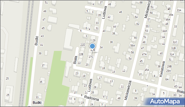 Piotrków Trybunalski, Ludowa, 27D, mapa Piotrków Trybunalski