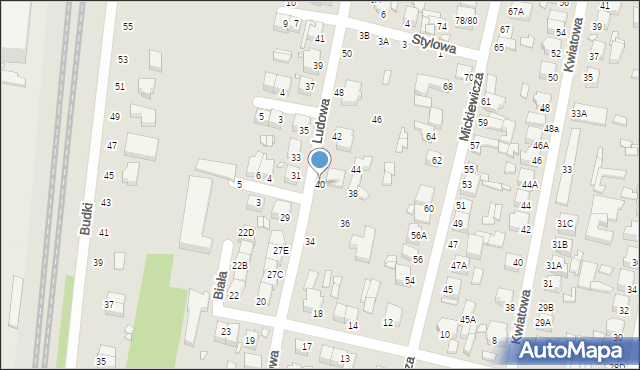 Piotrków Trybunalski, Ludowa, 40, mapa Piotrków Trybunalski