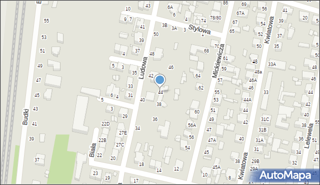 Piotrków Trybunalski, Ludowa, 44, mapa Piotrków Trybunalski