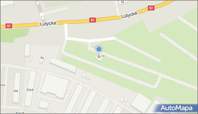 Poznań, Lutycka, 92, mapa Poznania