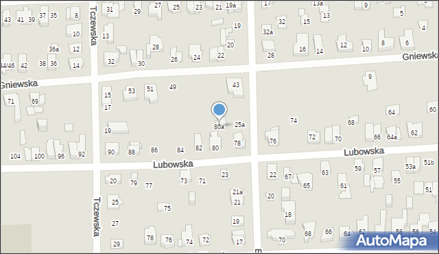 Poznań, Lubowska, 80a, mapa Poznania