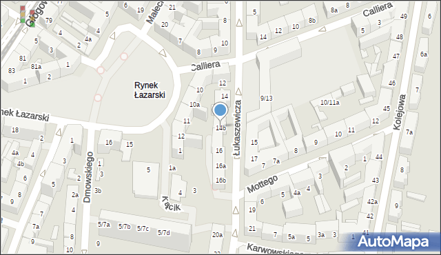 Poznań, Łukaszewicza Józefa, 14b, mapa Poznania