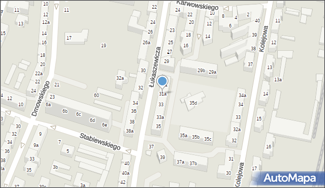 Poznań, Łukaszewicza Józefa, 31a, mapa Poznania