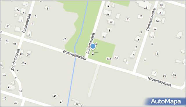 Poznań, Lubartowska, 2, mapa Poznania