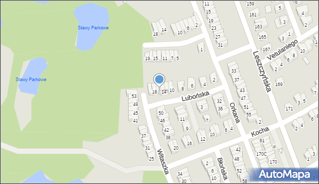 Poznań, Lubońska, 16, mapa Poznania