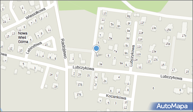 Poznań, Lubczykowa, 3, mapa Poznania