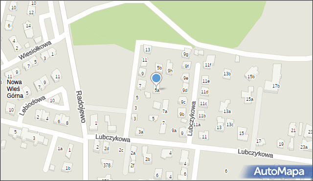 Poznań, Lubczykowa, 5a, mapa Poznania