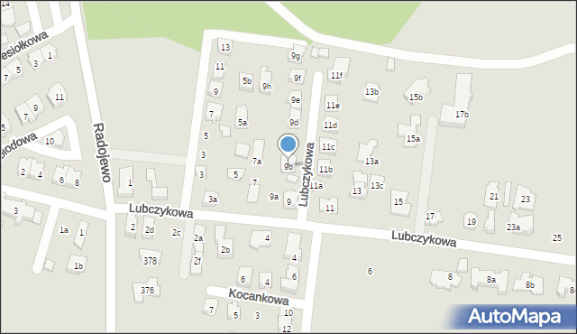 Poznań, Lubczykowa, 9b, mapa Poznania