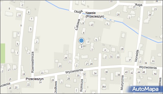 Przecieszyn, Łukowa, 4, mapa Przecieszyn