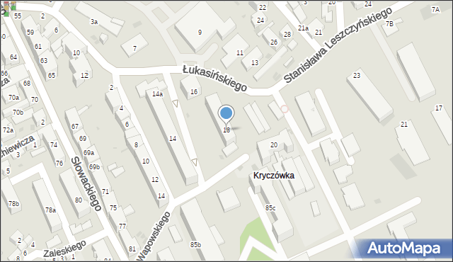 Przemyśl, Łukasińskiego Waleriana, mjr., 18, mapa Przemyśla