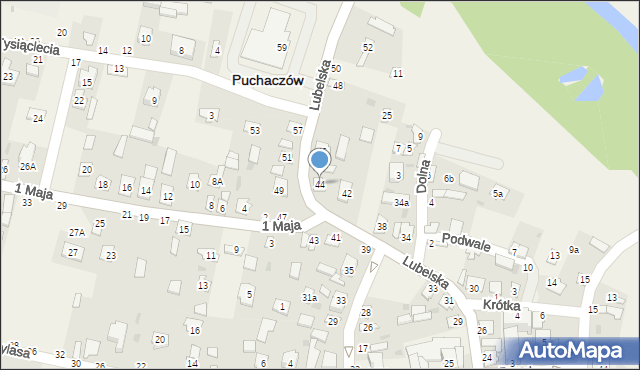 Puchaczów, Lubelska, 44, mapa Puchaczów