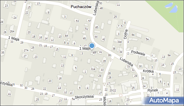 Puchaczów, Lubelska, 45, mapa Puchaczów