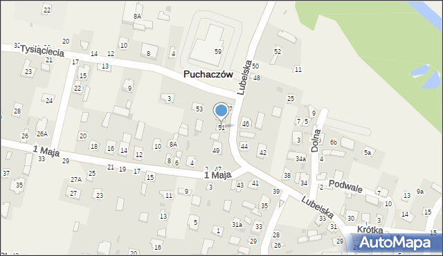 Puchaczów, Lubelska, 51, mapa Puchaczów