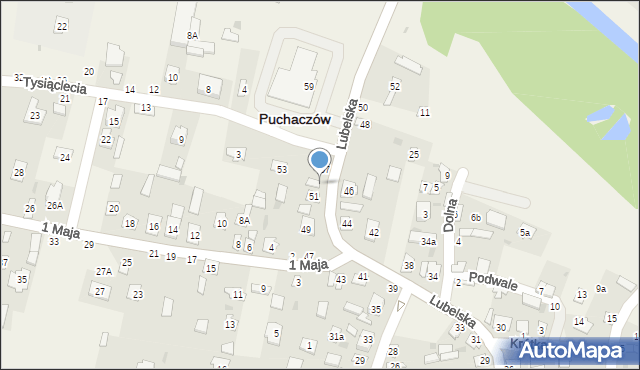 Puchaczów, Lubelska, 55, mapa Puchaczów