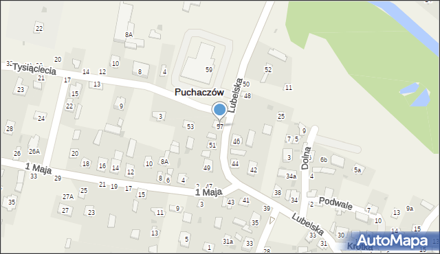 Puchaczów, Lubelska, 57, mapa Puchaczów