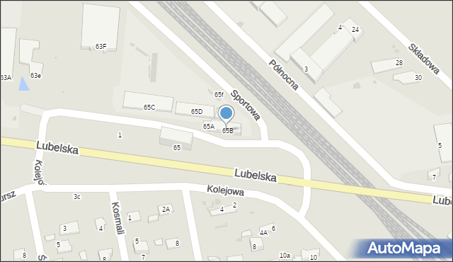 Puławy, Lubelska, 65B, mapa Puław