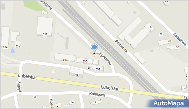 Puławy, Lubelska, 65f, mapa Puław