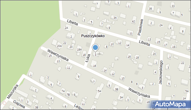 Puszczykowo, Łukaszewicza Józefa, 1, mapa Puszczykowo