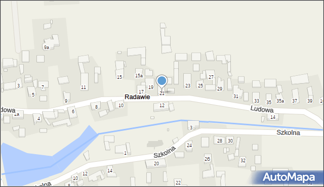 Radawie, Ludowa, 21, mapa Radawie