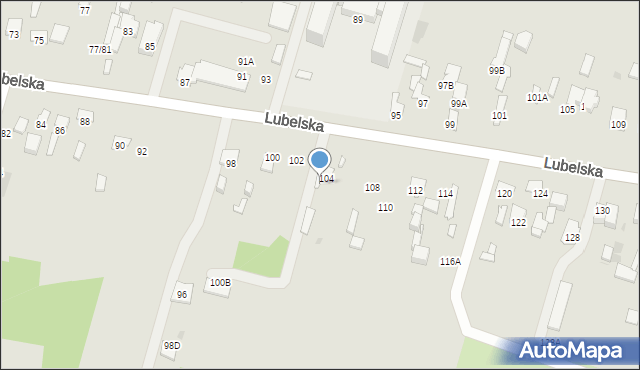 Radom, Lubelska, 104a, mapa Radomia