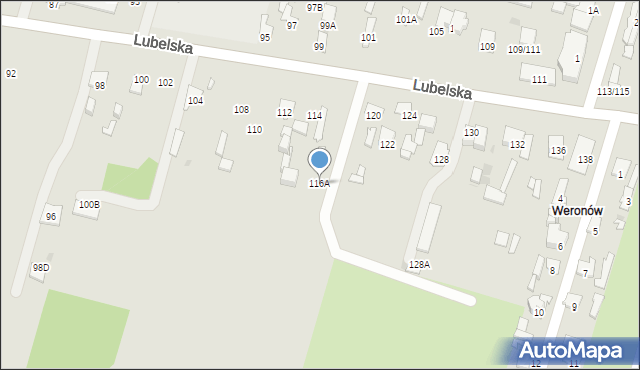 Radom, Lubelska, 116A, mapa Radomia