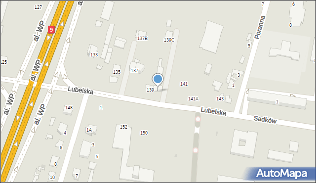 Radom, Lubelska, 139A, mapa Radomia