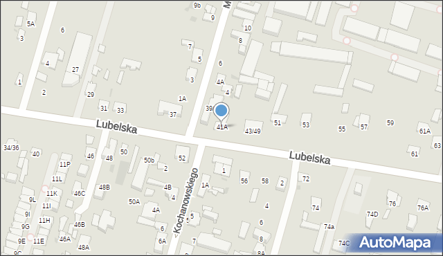 Radom, Lubelska, 41A, mapa Radomia