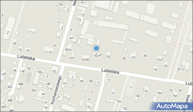 Radom, Lubelska, 51, mapa Radomia