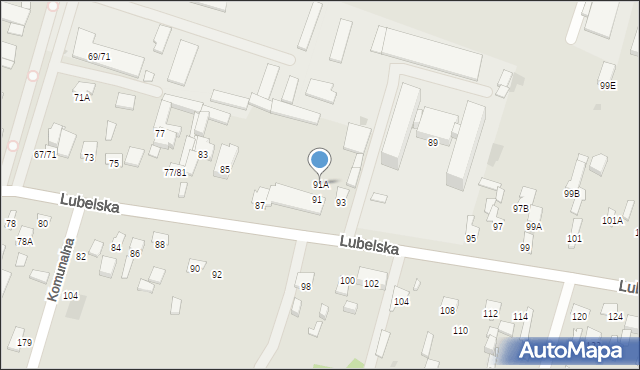 Radom, Lubelska, 91A, mapa Radomia