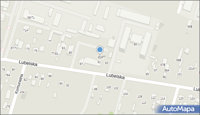 Radom, Lubelska, 91A, mapa Radomia