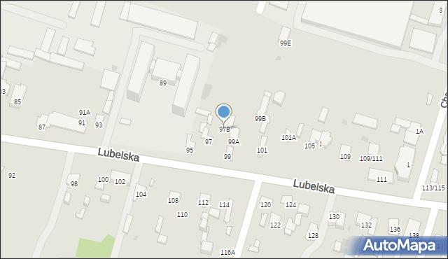 Radom, Lubelska, 97B, mapa Radomia