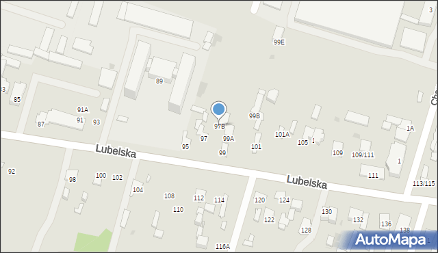 Radom, Lubelska, 97B, mapa Radomia