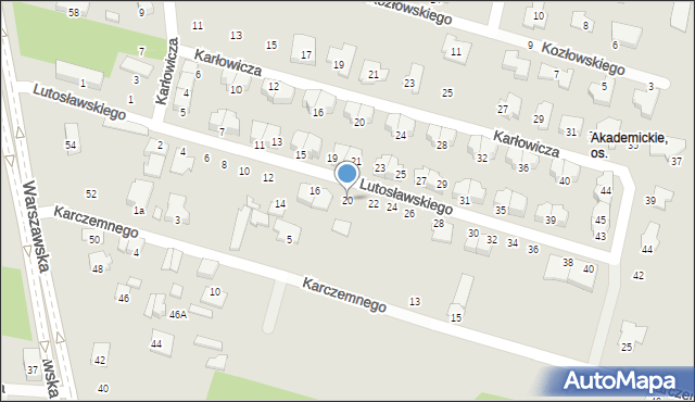 Radom, Lutosławskiego Witolda, 20, mapa Radomia