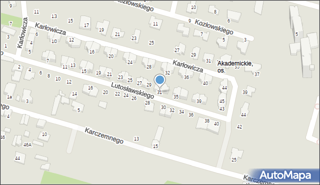 Radom, Lutosławskiego Witolda, 31, mapa Radomia