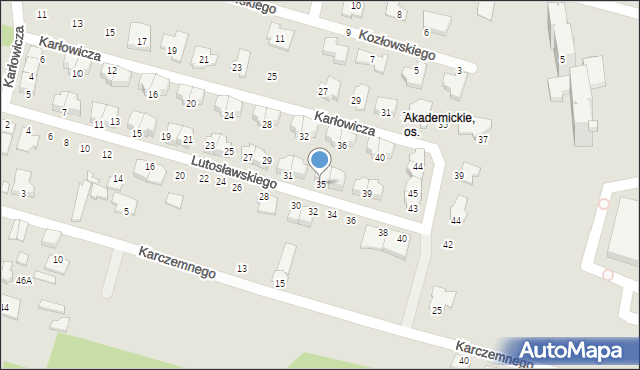 Radom, Lutosławskiego Witolda, 35, mapa Radomia