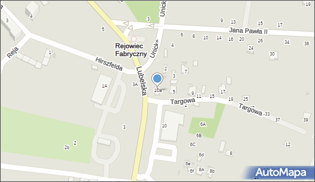 Rejowiec Fabryczny, Lubelska, 10a, mapa Rejowiec Fabryczny