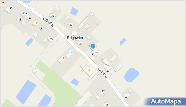 Rogówko, Lubicka, 24, mapa Rogówko