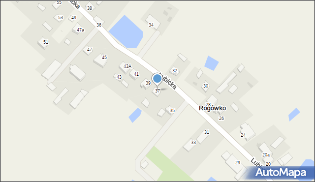 Rogówko, Lubicka, 37, mapa Rogówko