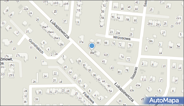 Rzeszów, Łukasiewicza Ignacego, 39a, mapa Rzeszów