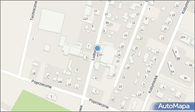 Sady, Ludowa, 6, mapa Sady