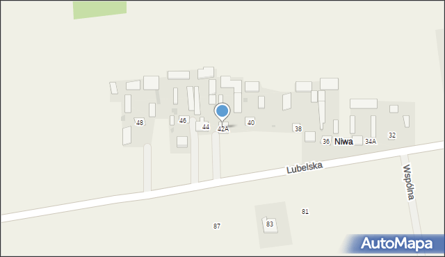 Sawin, Lubelska, 42A, mapa Sawin