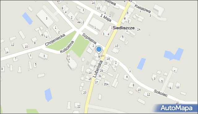 Siedliszcze, Lubelska, 6, mapa Siedliszcze