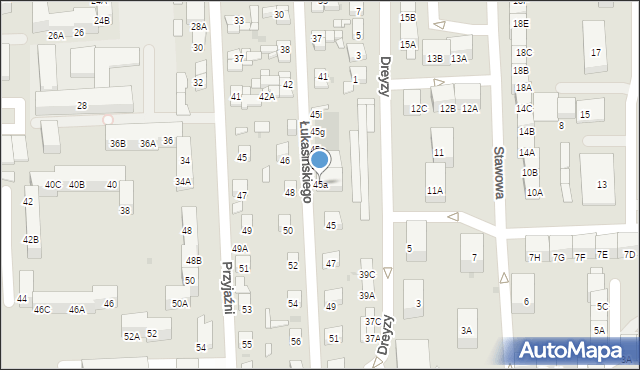 Siemianowice Śląskie, Łukasińskiego Waleriana, mjr., 45a, mapa Siemianowice Śląskie