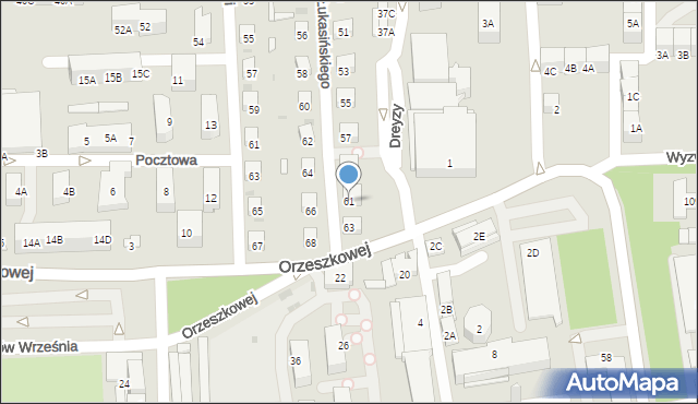 Siemianowice Śląskie, Łukasińskiego Waleriana, mjr., 61, mapa Siemianowice Śląskie